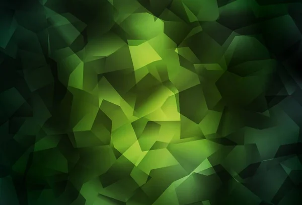 Dunkelgrüne Vektordreieck Mosaik Vorlage Geometrische Illustration Origami Stil Mit Farbverlauf — Stockvektor