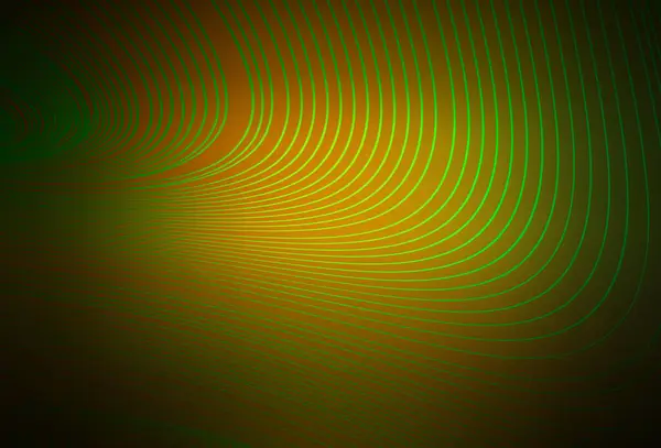 Vert Foncé Fond Vectoriel Jaune Avec Des Lignes Courbes Illustration — Image vectorielle