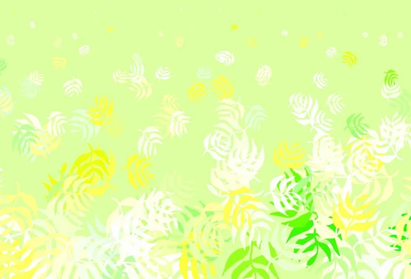 Hellgrünes Gelbes Vektormuster Mit Blättern Bunte Abstrakte Illustration Mit Blättern — Stockvektor
