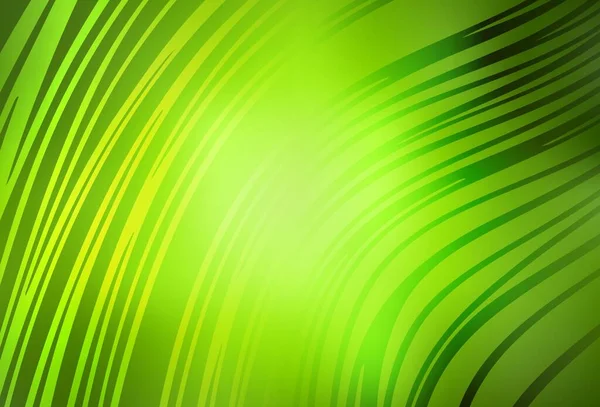 Světle Zelená Žlutý Vektorový Vzor Křivými Čárami Elegantní Jasná Ilustrace — Stockový vektor