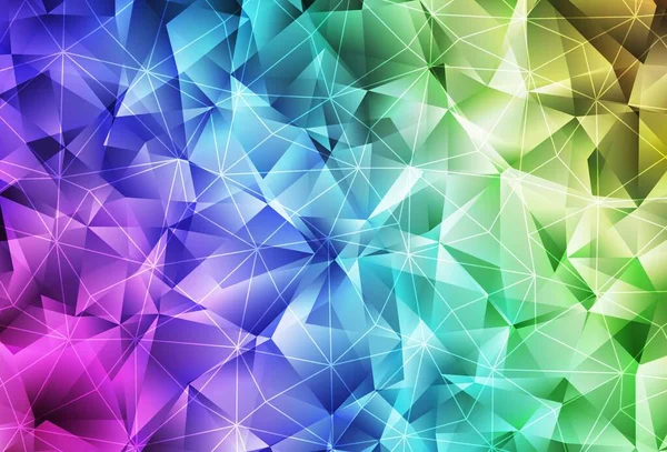 Kristallerle, üçgenlerle ışık çok renkli vektör şablonu. Renkli üçgenlerin olduğu bir resim. İşiniz için en iyi akıllı tasarım.