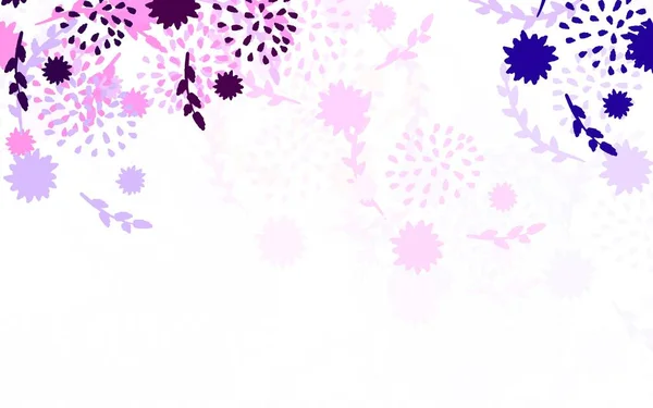 Hellrosa Vektor Abstrakten Hintergrund Mit Blumen Doodle Illustration Von Blumen — Stockvektor