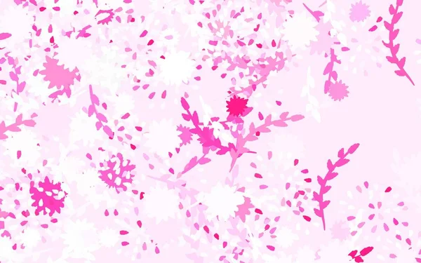 淡淡的粉红矢量精致的花纹 闪烁着花的抽象图解 设计的新模板 — 图库矢量图片