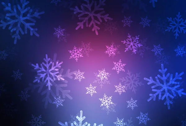 深粉色 蓝色矢量布局为新年风格 带彩色圣诞物品的抽象渐变插图 小册子 教育传单的分发方式 — 图库矢量图片