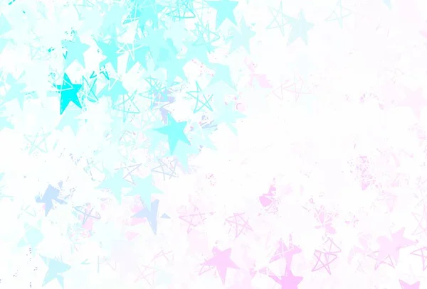 Rosa Claro Diseño Vectorial Azul Con Estrellas Brillantes Estrellas Sobre — Vector de stock