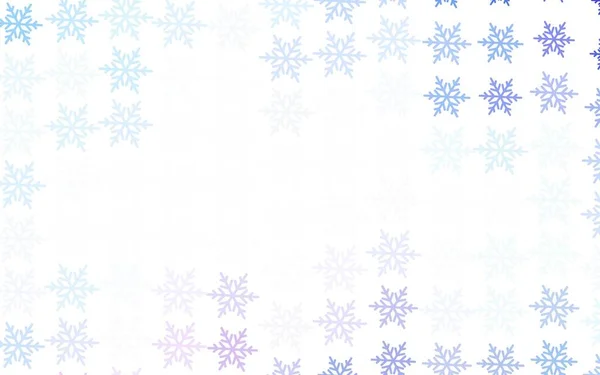 Hellrosa Blauer Vektorhintergrund Mit Schönen Schneeflocken Sternen Bunte Dekoration Weihnachtlichen — Stockvektor