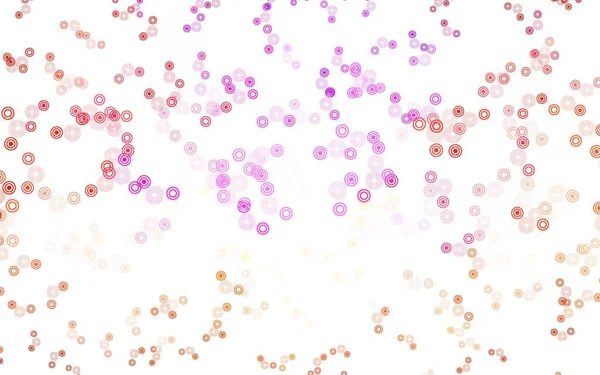 Világos Rózsaszín Piros Vektor Textúra Korongokkal Absztrakt Illusztráció Színes Buborékok — Stock Vector