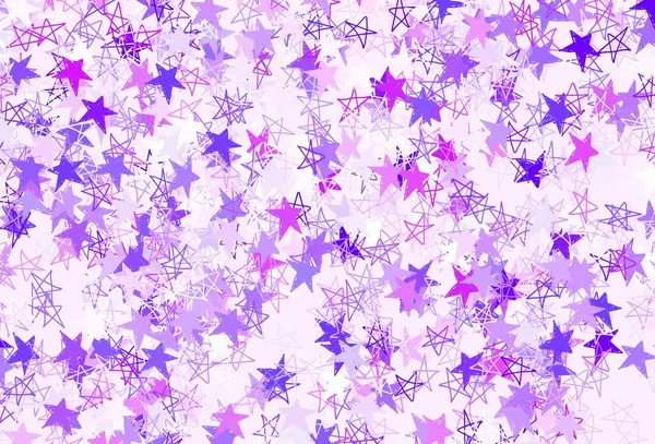 淡い紫 ピンクのベクトルの背景と色の星 星と現代の幾何学抽象的なイラスト 宇宙背景用テンプレート — ストックベクタ