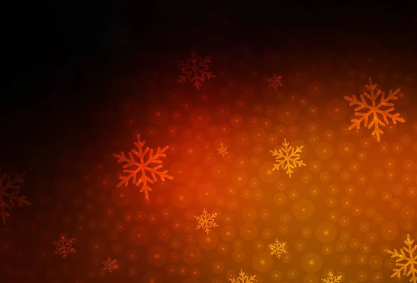 Dunkelrote Vektorkulisse Urlaubsstil Illustration Mit Bunten Schneeflocken Und Weihnachtskugeln Muster — Stockvektor