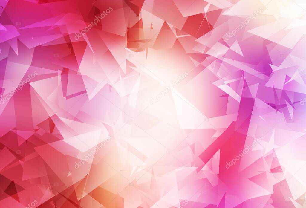 Light Red, Yellow vector polygon abstract backdrop. Glitter abstract illustration with an elegant triangles. Template for cell phone's backgrounds.