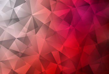 Açık kırmızı vektör üçgen arkaplan parlıyor. Gradyanı olan zarif parlak çokgen çizimi. Cep telefonunun arka planının şablonu.