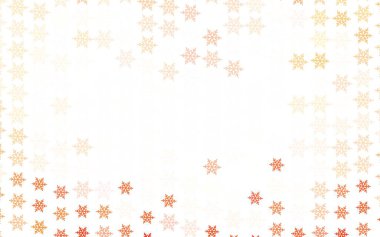 Parlak kar taneleri ve yıldızlı açık kırmızı vektör düzeni. Gradyan kristal buz formlarıyla soyut çizimler. Yeni Yıl broşürleri için temel bölüm.