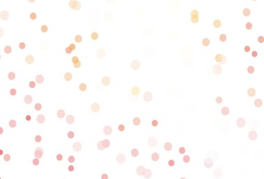 Açık Kırmızı, parlak kar taneli sarı vektör düzeni. Soyut arkaplanda gradyanı olan renkli kar taneleri. Yeni yıl broşürleri için desen.