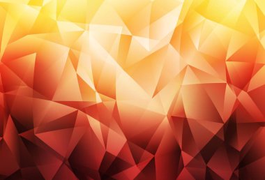 Açık kırmızı, sarı vektör eğimli üçgen desen. Çokgen biçiminde, gradyan ile renkli çizimler. Marka kitabınız için yeni şablon.