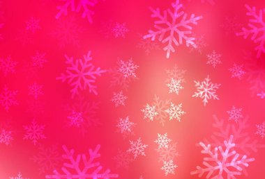 Açık Kırmızı, sarı vektör arkaplanı Xmas tarzında. Noel sembolleri ve tabelaları ile renkli çizimler. Harfler ve tipografi için şablon.