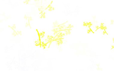 Açık sarı vektör soyut tasarım ve dallar. Yaprakları ve dalları olan zarif, parlak bir illüstrasyon. İşiniz için en iyi tasarım..