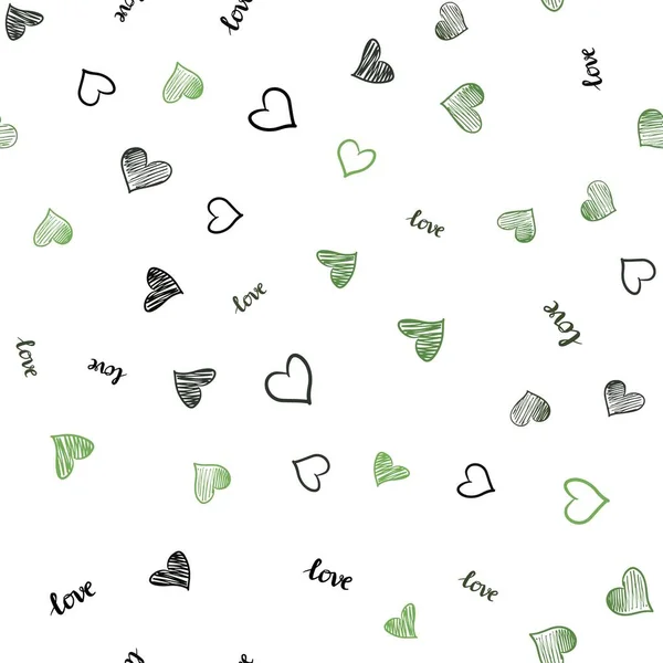 Vecteur Vert Foncé Couverture Transparente Avec Citation Love You Coeurs — Image vectorielle