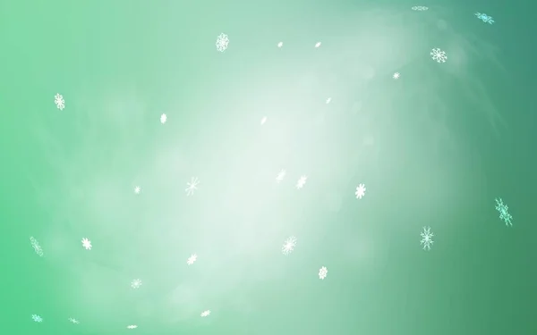 Plantilla Vector Verde Claro Con Copos Nieve Hielo Ilustración Colores — Archivo Imágenes Vectoriales