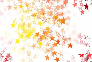 Yılbaşı yıldızlı hafif turuncu vektör deseni. Yıldızlı parlak renkli illüstrasyon. Fütürist reklamlar ve kitapçıklar için şablon.