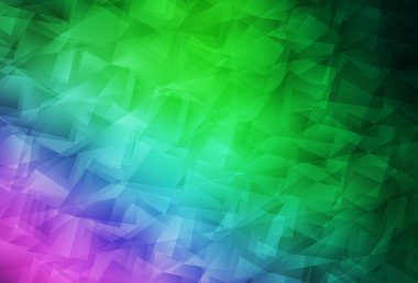 Açık pembe, yeşil vektör çokgen desen. Çokgen soyut çizim ve gradyan. Broşürünüz için yepyeni bir tasarım..