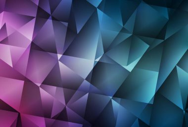 Açık mavi, kırmızı vektör üçgen arkaplan. Soyut ve üçgenli renkli çizimler. Bir markanın arkaplanı için desen.