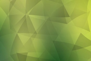 Açık yeşil, sarı vektör üçgen arkaplan. Üçgenli parlak renkli çizimler. Broşürünüz için yepyeni bir tasarım..