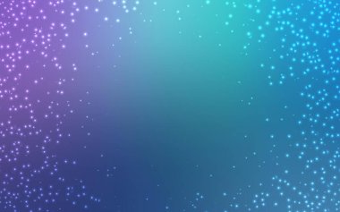 Açık Pembe, uzay yıldızlı mavi vektör şablonu. Renkli kozmik yıldızlı soyut çizimler. Fütürist reklamlar ve kitapçıklar için şablon.