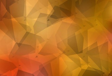 Çokgen şekilli açık turuncu vektör arkaplanı. Soyut tarzda rengarenk gradyan şekilleri olan bir resim. Bir cep telefonu için arka plan.
