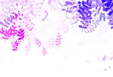 Açık pembe, mavi vektör karalama dokusu yapraklarla. Yaprakları karalama tarzında renkli ve soyut çizimler. İşiniz için yepyeni bir tasarım..