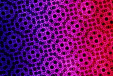 Koyu mor, daire şekilli pembe vektör düzeni. Renkli su damlaları olan modern soyut çizimler. Poster ve web siteleri için tasarım.