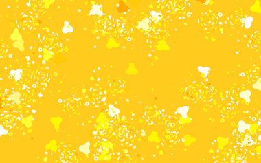 Memphis şekilli Light Orange vektör arkaplanı. Modern tarzda değişen renkli kaotik formlar. Web siteniz için basit tasarım.