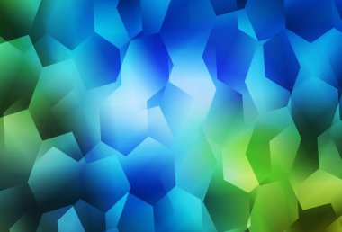 Açık mavi, altıgen şeklinde yeşil vektör şablonu. Altıgenli soyut bir tasarım. İş ilanınız için tasarım.