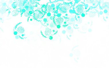 Açık yeşil vektör soyut tasarımı, çiçekli, güllü. Karalama tarzında çiçekli renkli bir çizim. Web siteniz için Doodle tasarımı.