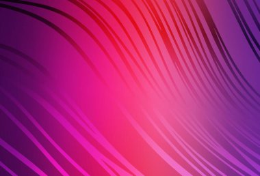 Açık Mor, pembe çizgili vektör arkaplan. Eğimli çizgileri olan zarif parlak bir illüstrasyon. Markan için yeni kompozisyon.
