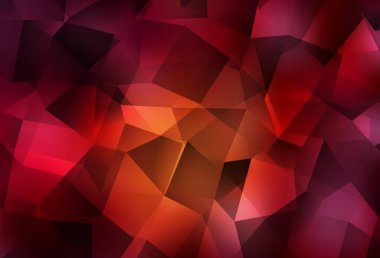 Koyu kırmızı vektör üçgen arkaplan parlıyor. Zarif üçgenleri olan soyut çizimler. Broşürünüz için yepyeni bir tasarım..