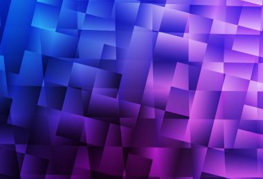 Açık pembe, kare şeklinde mavi vektör deseni. Renkli dikdörtgenleri olan bir resim. Şablon bir arkaplan olarak kullanılabilir.