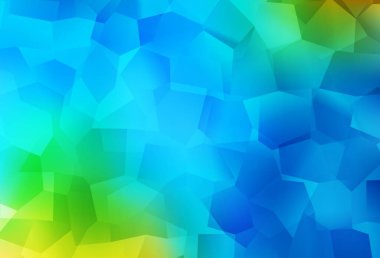 Açık mavi, rastgele şekilli yeşil vektör deseni. Renkli rastgele şekillerle modern soyut illüstrasyon. İşiniz için en iyi akıllı tasarım.