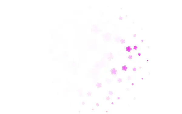 Licht Roze Vector Abstracte Achtergrond Met Bloemen Schitterende Gekleurde Illustratie — Stockvector