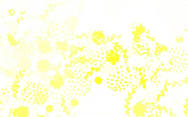 Светло Зеленый Желтый Векторный Природный Узор Цветками Цветами Творческая Иллюстрация — стоковый вектор