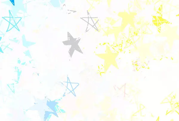 Azul Claro Layout Vetorial Amarelo Com Estrelas Brilhantes Glitter Ilustração —  Vetores de Stock