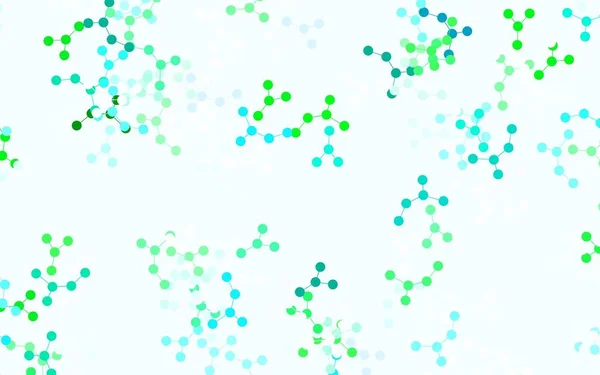 Ljusblå Grön Vektor Mönster Med Artificiell Intelligens Nätverk Färgad Struktur — Stock vektor