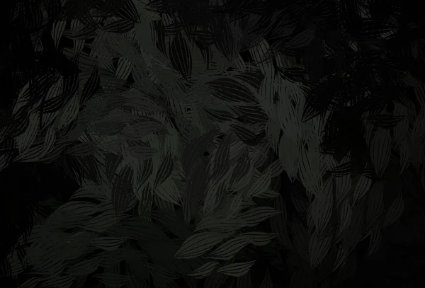 Dark Gray Vector Abstract Background Leaves Sketchy Doodles Leaves Blurred — Stock Vector