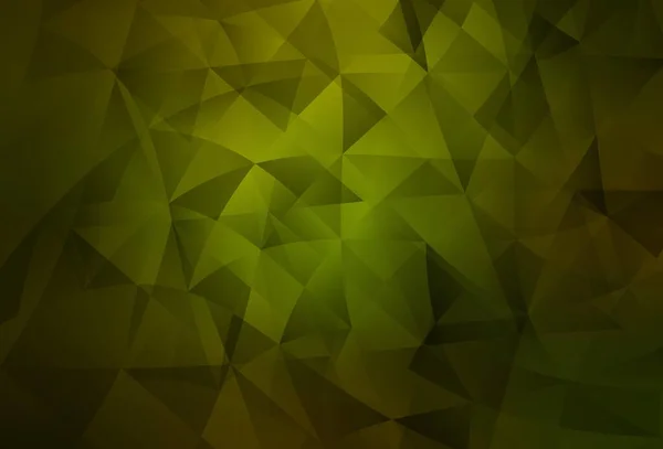 Modèle Vectoriel Vert Foncé Avec Cristaux Triangles Illustration Abstraite Gradient — Image vectorielle