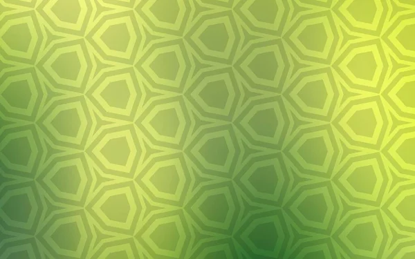 Verde Claro Fondo Vectorial Amarillo Con Hexágonos Ilustración Con Conjunto — Vector de stock