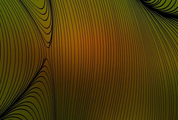 Dunkelgrüne Gelbe Vektorschablone Mit Gebogenen Linien Brandneue Farbenfrohe Illustration Geschwungenem — Stockvektor