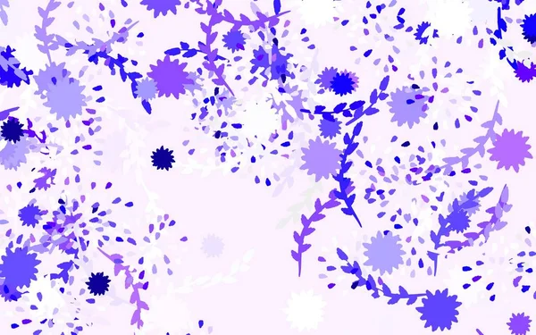 Jasnofioletowy Wektor Doodle Tle Kwiatami Kreatywna Ilustracja Rozmytym Stylu Kwiatami — Wektor stockowy
