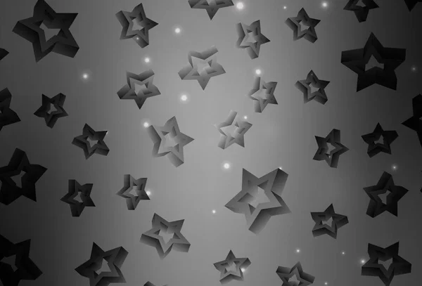 Светло Серая Векторная Текстура Красивыми Звездами Звёзды Размытом Абстрактном Фоне — стоковый вектор