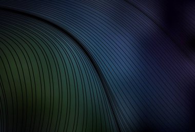 Koyu mavi, eğri çizgileri olan yeşil vektör dokusu. Değişken çizgileri olan renkli geometrik örnek. Web siteniz için soyut tasarım.