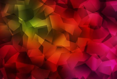 Koyu yeşil, kırmızı vektör soyut çokgen şablon. Üçgenli parlak renkli çizimler. Dizaynınız için üçgen desen.