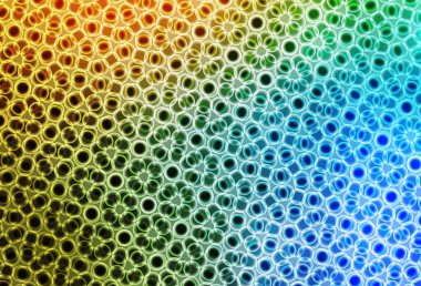 Açık mavi, daire şekilli sarı vektör düzeni. Doğa tarzında bulanık halkaları olan güzel renkli çizimler. Güzel web siteleri için desen.